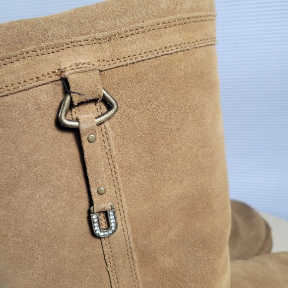 Ugg Australia LARYN Brown Tan Suede Boot Swarovski Women's Size 5 - Picture 11 of 12